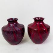 A pair of Royal Doulton Burslem Artwares flambe Shantou Vase's BA31 13cm tall