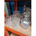 A small quantity of glassware, mainly Bohemian crystal