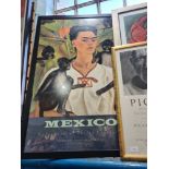 3 reproductions posters including a Picasso exhibition example