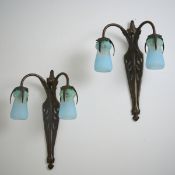 Daum Frères, Nancy, Zwei Wandappliken 'Pissenlit', um 1910