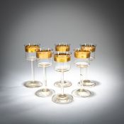 Peter Behrens , Sechs Likörgläser aus dem 'Wertheim'-Service, 1902