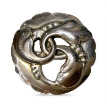 Georg Jensen Danish sterling silver abstract floral circular brooch, no. 20