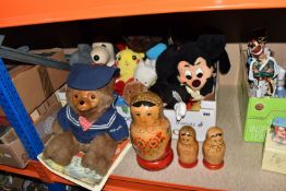 ONE BOX AND LOOSE PLUSH TOYS, to include a Robert Raikes bear Christopher dressed in a sailors