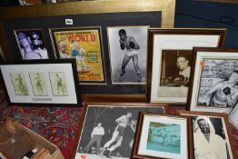 SEVEN FRAMED PHOTOGRAPHS OF THE BOXER RANDOLPH TURPIN, including a collage of two photographs, an