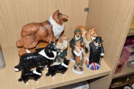 A GROUP OF DOG FIGURES, comprising Beswick: Connoisseur Collie (Rough) model no 2581, Sheepdog -