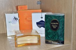 A GROUP OF BOXED EAU DE TOILETTE, ETC, comprising Christian Dior 'Poison' 50ml, Oscar de la Renta '