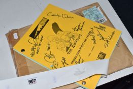 A SIGNED PRODUCTION SCRIPT FOR THE SIMPSONS NO. FABF09 'SMART AND SMARTER' with a signed cover to