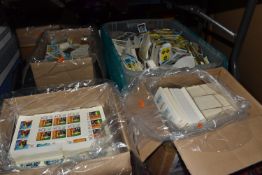 FOUR BOXES OF 'CINDERELLA/LOCAL' STAMPS to include thousands of Staffa Scotland, Oman, Um Al