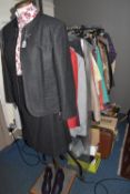 A LARGE COLLECTION OF LADIES' CLOTHES AND SHOES, a selection of two piece skirt sets, names