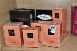 A COLLECTION OF BOXED PERFUMES, ETC, comprising Lancome 'Tréson': eau de parfum 100ml, eau de parfum