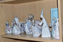 A GROUP OF LLADRO FIGURES, comprising boxed Wedding no 4808, sculptor Julio Fernandez, issued 1972 -