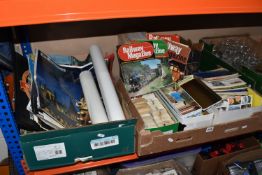 THREE BOXES AND LOOSE VINTAGE MISCELLANEOUS ITEMS to include a Herald 'MG104AN' acoustic guitar (