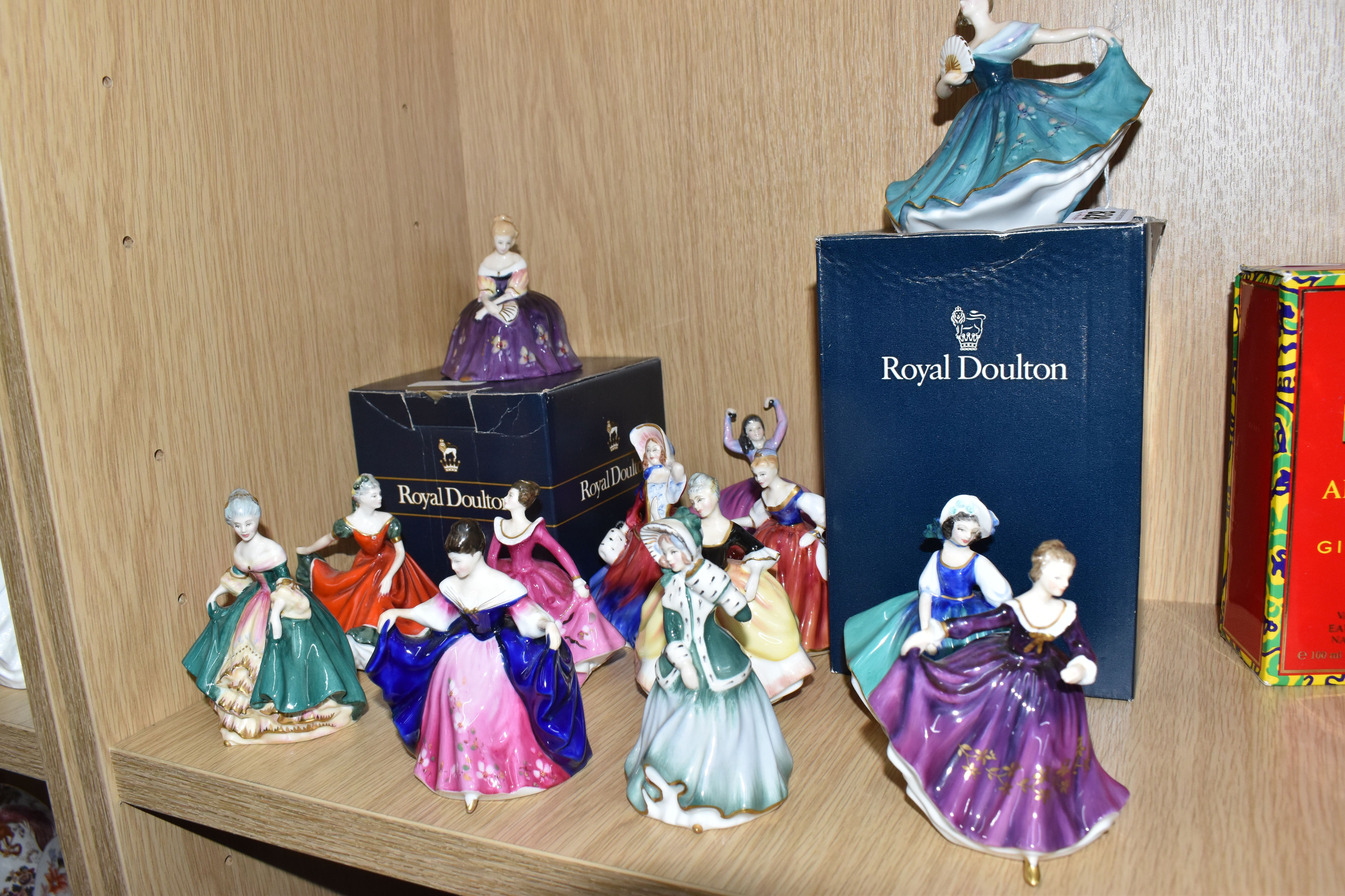 THIRTEEN SMALL ROYAL DOULTON 'SIGNATURE EDITION' FIGURINES, comprising boxed Elaine HN3247, boxed