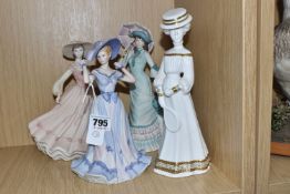 FOUR COALPORT FIGURINES, comprising Age of Elegance 'Regents Park', and 'Brighton Promenade', '