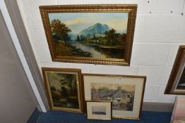 W. MARSHALL (19TH / 20TH CENTURY) A RIVER LANDSCAPE WITH DISTANT HILLS, signed and dated (19) 05