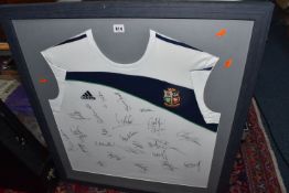A SIGNED REPLICA BRITISH & IRISH LIONS RUGBY UNION SHIRT by Adidas from the 2009 tour of South