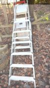 TWO ALUMINIUM STEP LADDERS the largest being 215cm long, Condition report: no obvious damage (2)