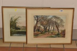 HENRY CHARLES FOX (CIRCA1855-1929) TWO WATERCOLOUR LANDSCAPES, comprising 'A View of Arundel'