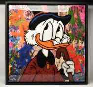 CASPA (GERMANY CONTEMPORARY) 'MIND GAMES', a pop art portrait of Scrooge McDuck, signed bottom
