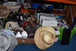 THREE BOXES AND LOOSE LADIES' SHOES AND OTHER ACCESSORIES, to include boxed and loose shoes, size