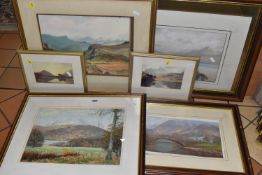 SIX 20TH CENTURY PICTURES AND PRINTS, comprising a Jeff Sudders oil on board landscape,