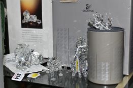 FOUR BOXED SWAROVSKI CRYSTAL INSPIRATION AFRICA/AFRICAN WILDLIFE SCULPTURES, comprising Lion no