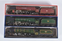 THREE BOXED HORNBY OO GAUGE DUCHESS CLASS LOCOMOTIVES, renamed/renumbered 'Duchess of Devonshire'