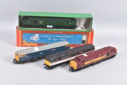 FIVE BOXED AND UNBOXED OO GAUGE LOCOMOTIVES, boxed repainted & renumbered Tri-ang class 37 No.D9015,