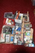 A LARGE QUANTITY OF BOXED AND UNBOXED HO AND OO GAUGE LINESIDE AND SCENIC ACCESSORIES, TRACK AND