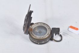 A WWII 1943 DATED MARK III PRISMATIC MILITARY COMPASS, it appears to be in working order but has age