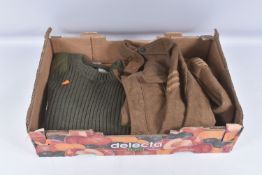 A WWI ERA MILITARY JACKET WITH SERGEANTS STRIPES AND ROYAL ENGINEERS SHOULDER TITLES, there are no