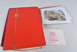 GB STAMPS COLLECTION IN THREE ALBUMS AND A FEW LOOSE, main value in GB mnh commemoratives from