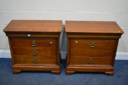 BRIGITTE FORESTIER, A PAIR OF CHERRYWOOD CHEST OF DRAWERS, fitted with one secret drawer, above