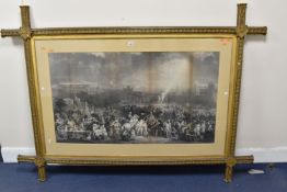 A 19TH CENTURY ENGRAVING PRINT DEPICTING THE AFTERMATH OF THE CRUCIFIXION, in the style of Herbert