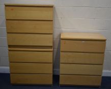 AN IKEA MALM CHEST OF FOUR LONG DRAWERS, width 81cm x depth 49cm x height 101cm, a pair of chest