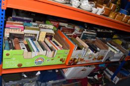 SEVEN BOXES OF BOOKS, over two hundred titles in hardback and paperback formats, subjects to include
