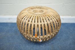 FRANCO ALBINI, 1960'S RATTAN LOBSTER POT STOOL, approximate diameter 64cm x approximate height 40cm,