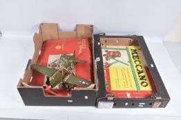 A BOXED MECCANO OUTFIT No.5, red and green era, contents not checked but appears fairly complete,