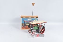 A BOXED MAMOD TE1A LIVE STEAM TRACTOR, box numbered 8089, red spoke wheels, creen black and