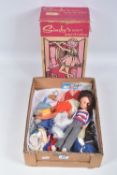 AN UNBOXED PEDIGREE SINDY DOLL, OUTFITS AND ACCESSORIES, doll is a brunette soft vinyl head Sindy in