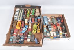 A QUANTITY OF UNBOXED ASSORTED PLAYWORN DIECAST VEHICLES, to include a quantity of Corgi & Dinky