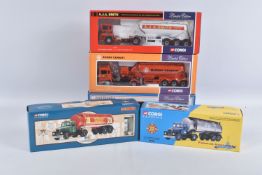 FIVE BOXED 1:50 SCALE LIMITED EDITION CORGI DIECAST TANKERS, to include an ERF Powder Tanker 'A.J.