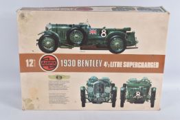 A 1:12 SCALE AIRFIX 1930 BENTLEY 1930 4 1/2 SUPERCHARGED UNBUILT KIT, kit series 20, code number