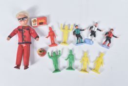 AN UNBOXED VINTAGE PEDIGREE JOE 90 FIGURE, blonde haired plastic figure marked 'Made in Hong