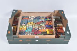 A QUANTITY OF UNBOXED ASSORTED PLAYWORN MAINLY MATCHBOX 1-75 SERIES AND HUSKY DIECAST VEHICLES, to