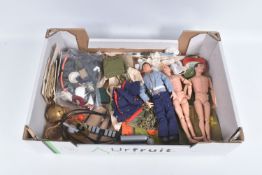 A QUANTITY OF UNBOXED ASSORTED PALITOY ACTION MAN FIGURES, UNIFORMS AND ACCESSORIES, three