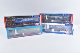 FOUR BOXED LIMITED EDITION 1:50 SCALE CORGI HAULAGE TRANSPORT TRUCK MODELS, to include a Volvo F88