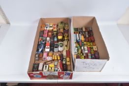 A QUANTITY OF UNBOXED ASSORTED PLAYWORN DIECAST VEHICLES, to include assorted Dinky, Corgi,