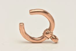 A 9CT ROSE GOLD PENDANT, horse shoe shape pendant fitted with a bail, hallmarked 9ct Birmingham,