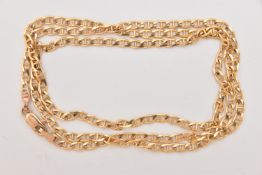 A 9CT GOLD MARINER CHAIN NECKLACE, fitted with a lobster clasp, hallmarked 9ct Birmingham import,